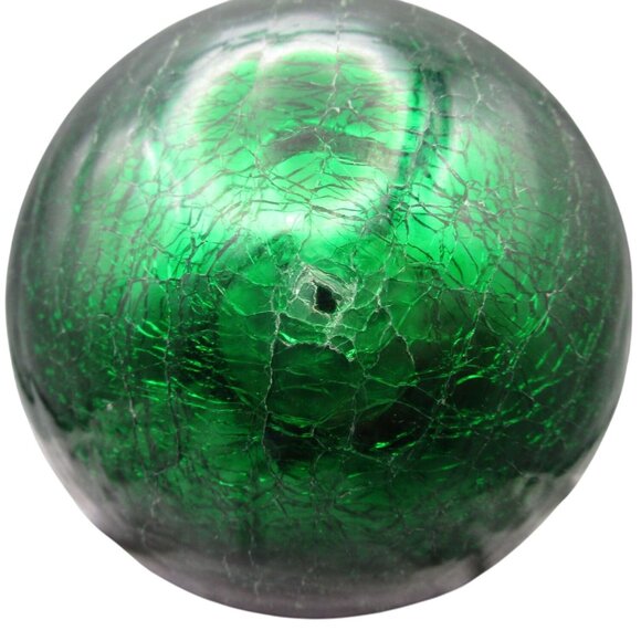 Vintage Green Crackle Glass Mercury Style Christmas Ornament Metal Cap GUC - Picture 2 of 8